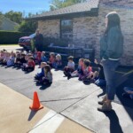 Students learning on career day